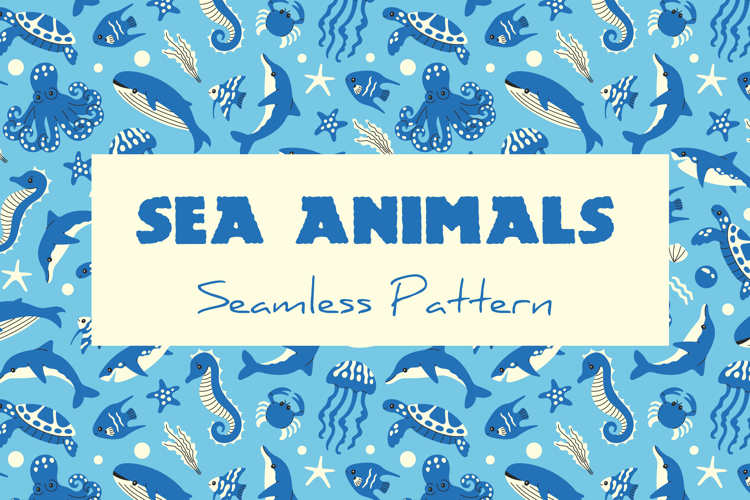 Sea Animals Seamless Pattern & Digital Paper