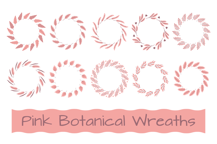 Pink Botanical Wreaths PNG Clipart