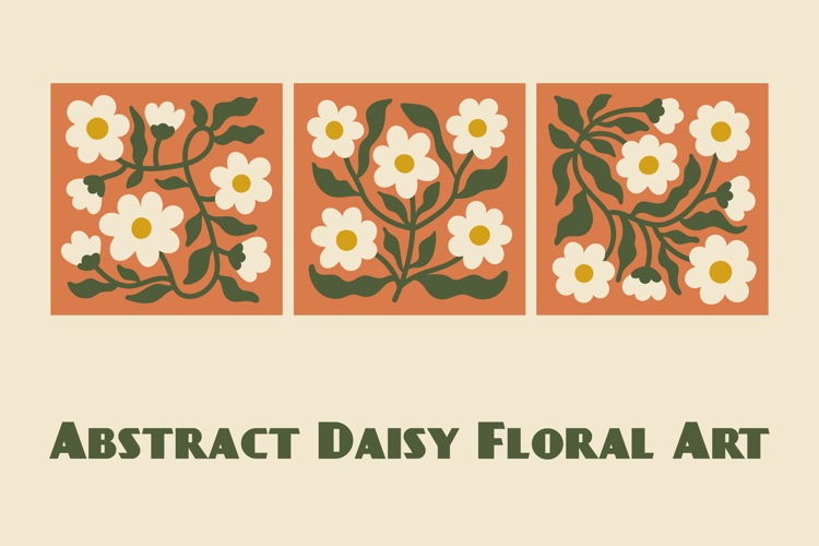 Abstract Daisy Floral Art Set