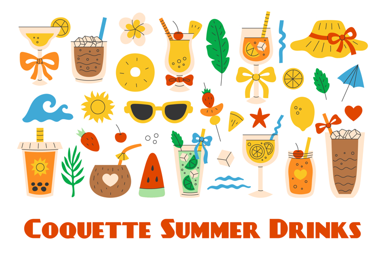 Coquette Summer Drinks PNG Clipart