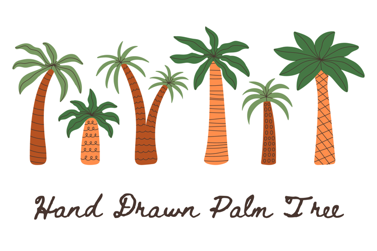 Hand Drawn Palm Tree PNG Clipart