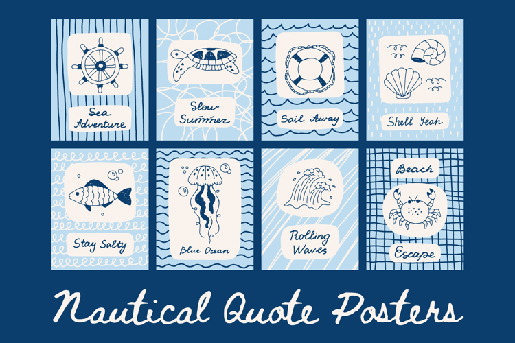 Nautical Minimal Quote Poster Set