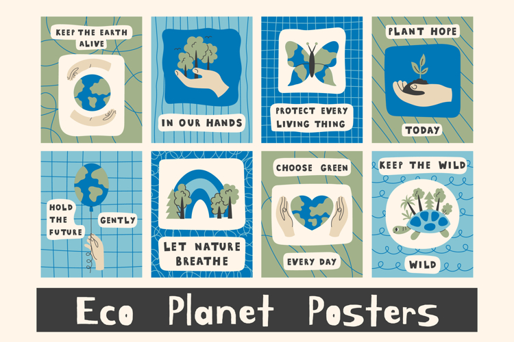 Eco Planet Motivational Poster Set, Earth Day