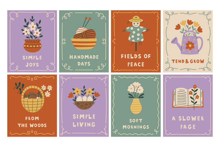 Vintage Cottagecore Quote Posters