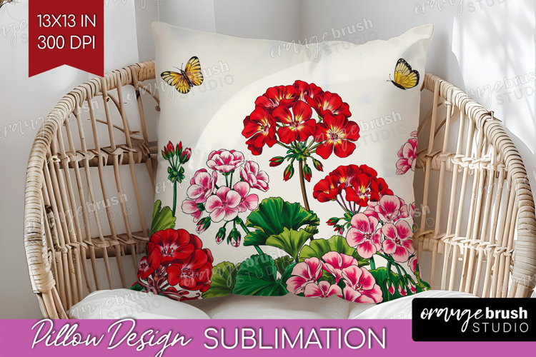 Summer Flowers Pillow Sublimation - Floral Pillow Cover PNG