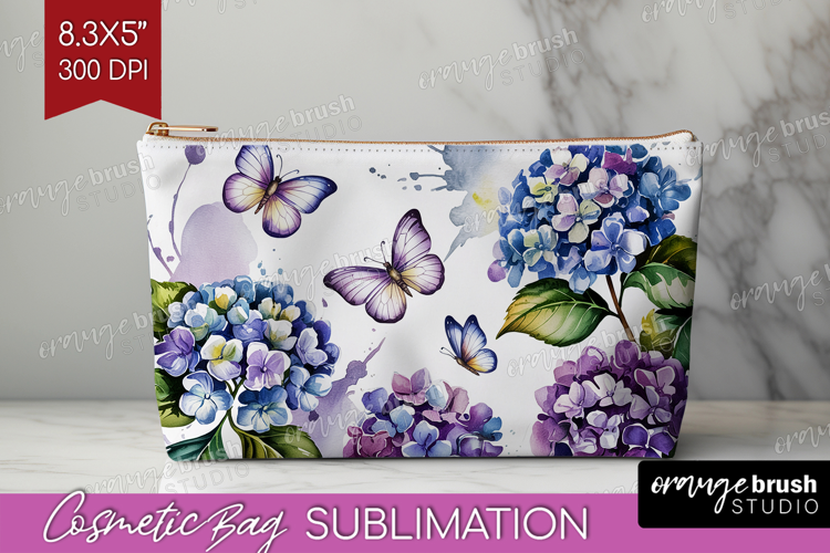 Summer Flowers Cosmetic Bag - Floral Makeup Bag PNG