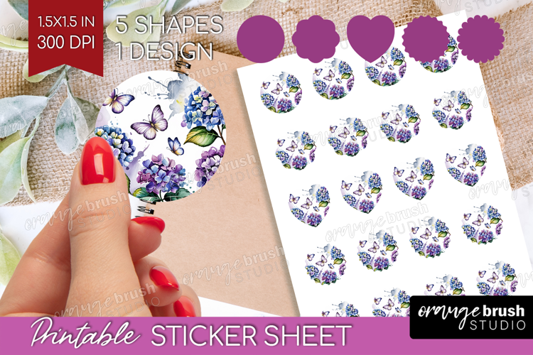 Summer Flowers Round Sticker - Floral Printable Sticker