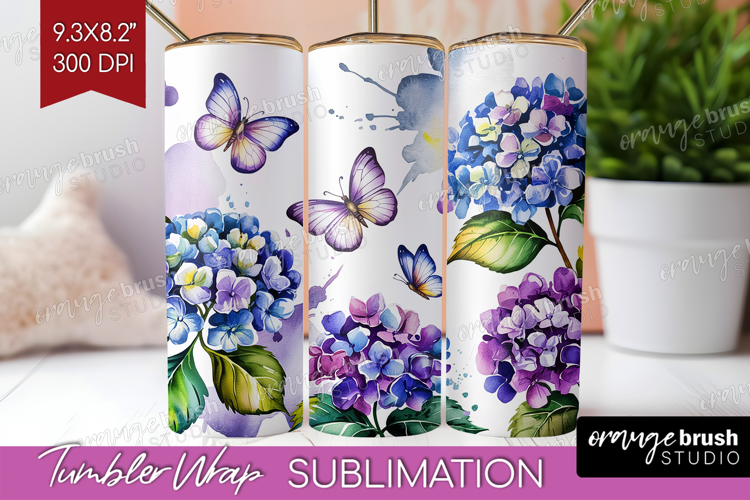Summer Flowers Tumbler Wrap - Floral Tumbler PNG Sublimation