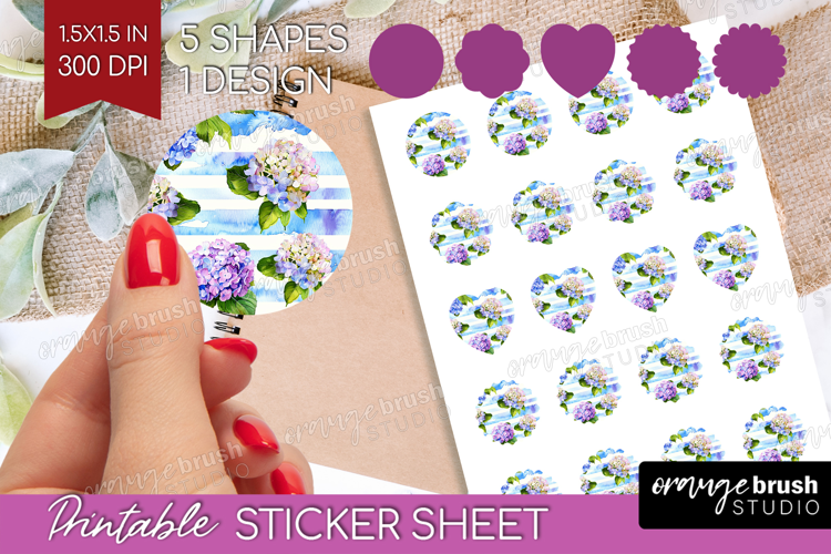 Summer Flowers Round Sticker - Floral Printable Sticker