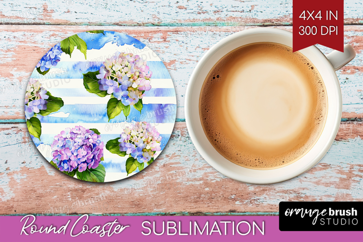 Summer Flowers Round Coaster - Floral Coaster PNG