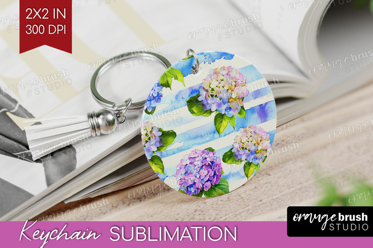 Summer Flowers Keychain PNG - Floral Keychain Sublimation example image 1