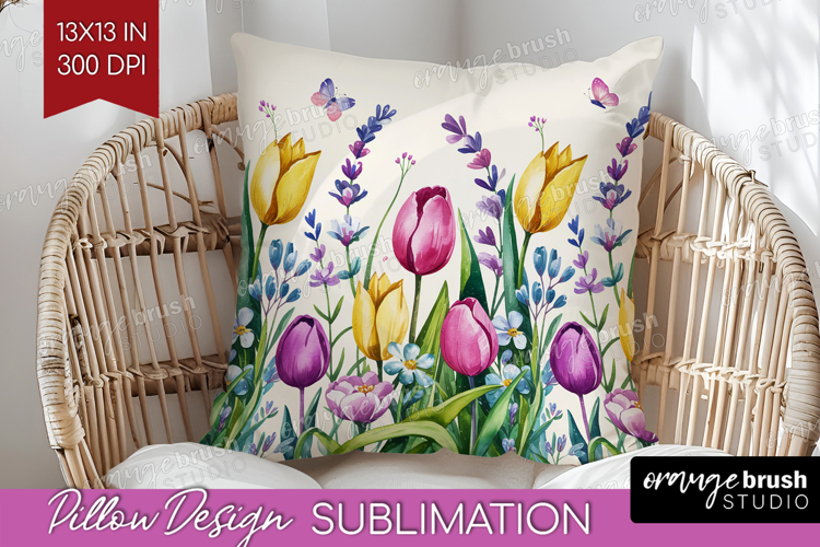 Summer Flowers Pillow Sublimation - Floral Pillow Cover PNG