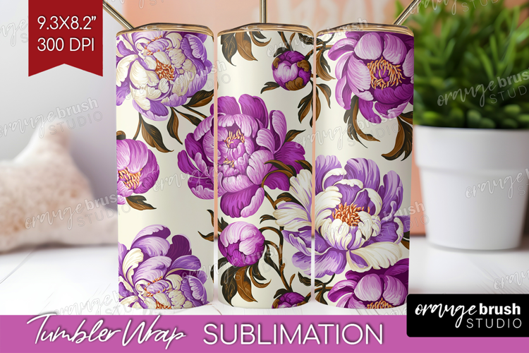 Summer Flowers Tumbler Wrap - Floral Tumbler PNG Sublimation