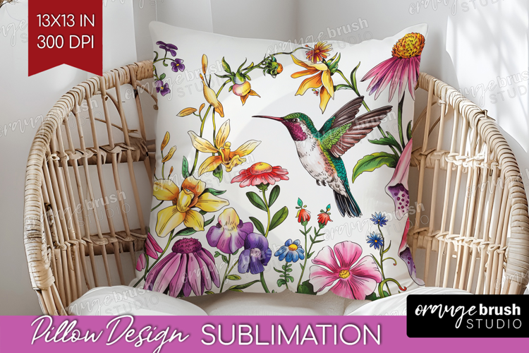 Summer Flowers Pillow Sublimation - Floral Pillow Cover PNG