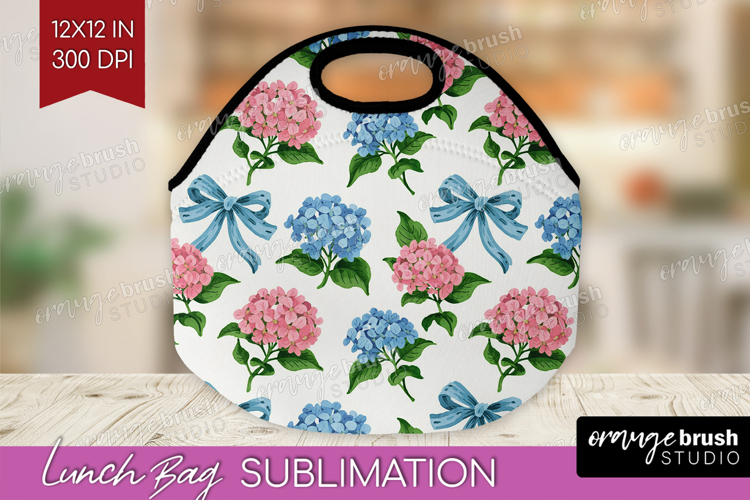 Summer Flowers Lunch Bag - Floral Lunch Bug PNG Sublimation