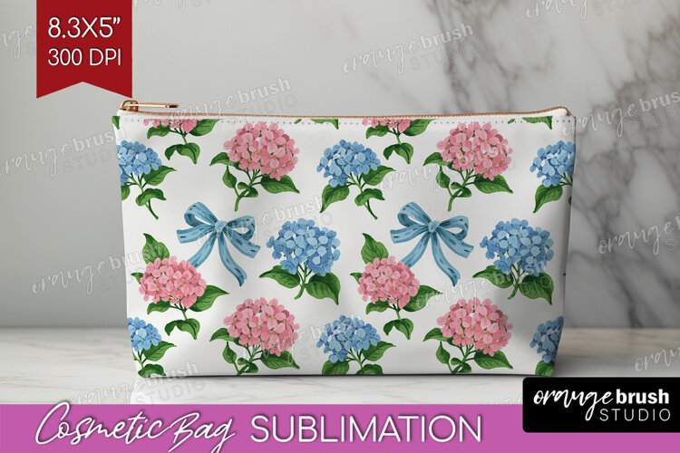 Summer Flowers Cosmetic Bag - Floral Makeup Bag PNG example image 1