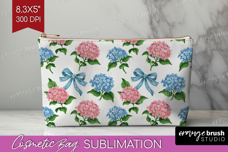 Summer Flowers Cosmetic Bag - Floral Makeup Bag PNG
