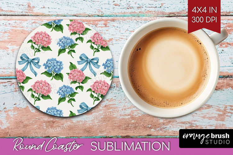 Summer Flowers Round Coaster - Floral Coaster PNG