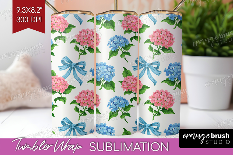 Summer Flowers Tumbler Wrap - Floral Tumbler PNG Sublimation