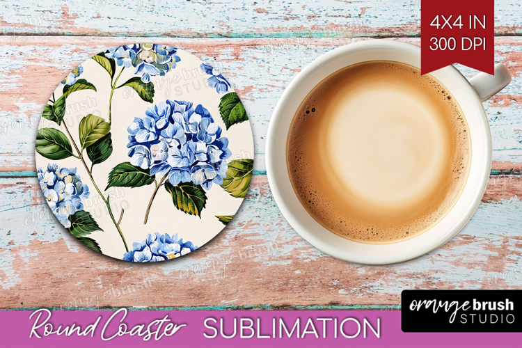 Summer Flowers Round Coaster - Floral Coaster PNG
