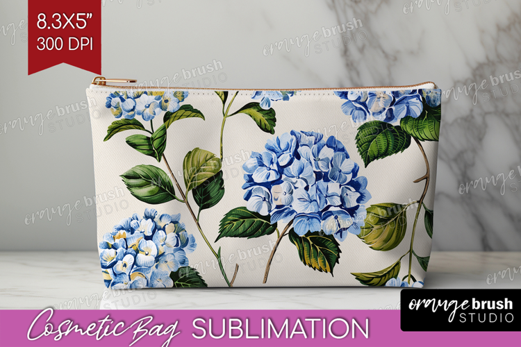 Summer Flowers Cosmetic Bag - Floral Makeup Bag PNG