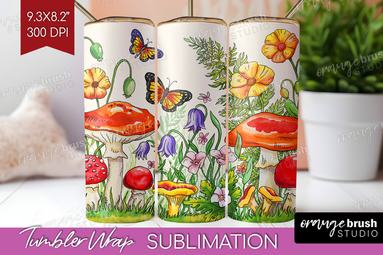 Summer Flowers Tumbler Wrap - Floral Tumbler PNG Sublimation