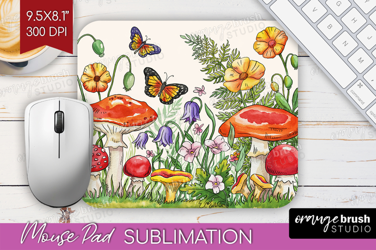 Summer Flowers Mouse Pad Sublimation - Floral Mousepad PNG example image 1
