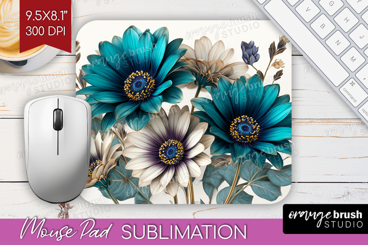 3D Flowers Mouse Pad Sublimation - Summer Mousepad PNG
