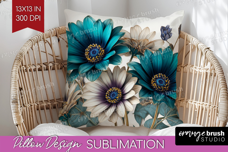 3D Flowers Pillow Sublimation - Summer Pillow Cover PNG