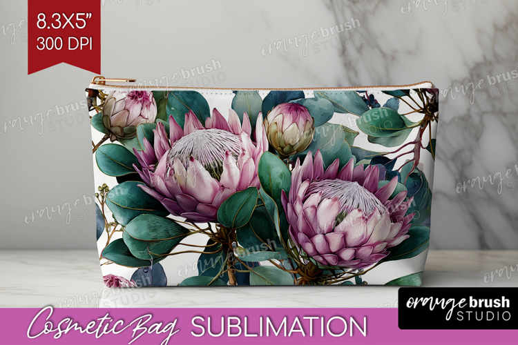 3D Flowers Cosmetic Bag - Summer Makeup Bag PNG Sublimation