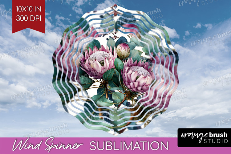 3D Flowers Wind Spinner Sublimation PNG - Summer Round