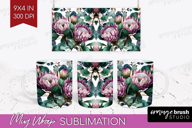 3D Flowers Mug Wrap - Summer Mug PNG Sublimation