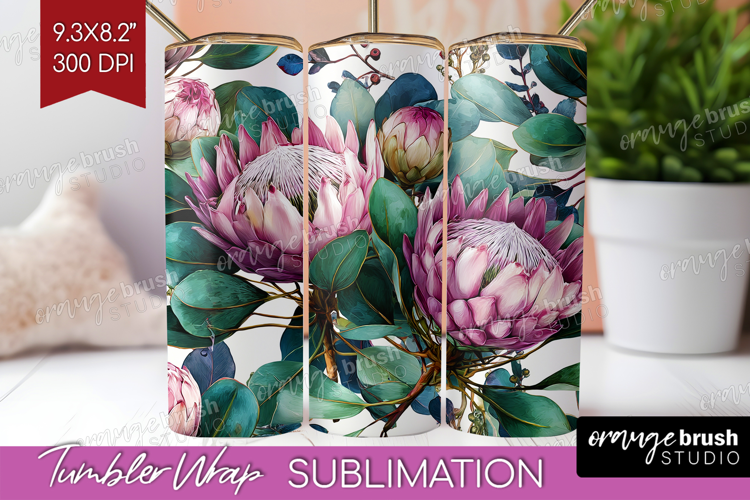 3D Flowers Tumbler Wrap - Summer Tumbler PNG Sublimation