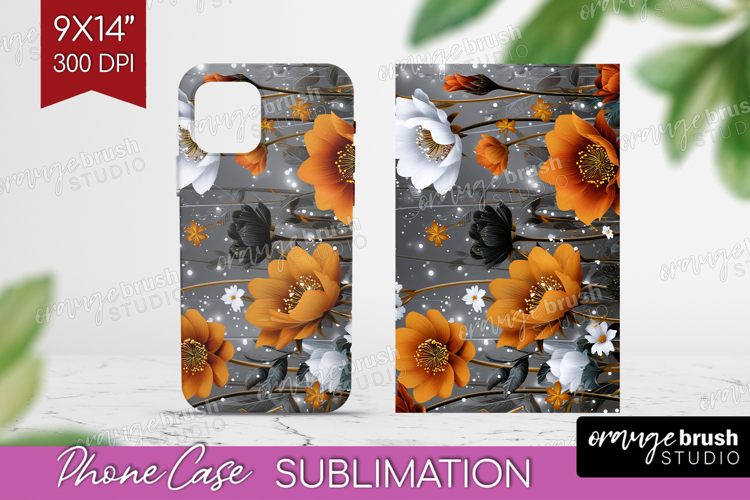 3D Flowers Phone Case PNG - Summer Case PNG Sublimation