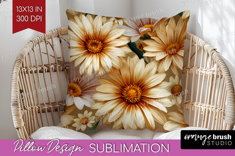 3D Flowers Pillow Sublimation - Summer Pillow Cover PNG