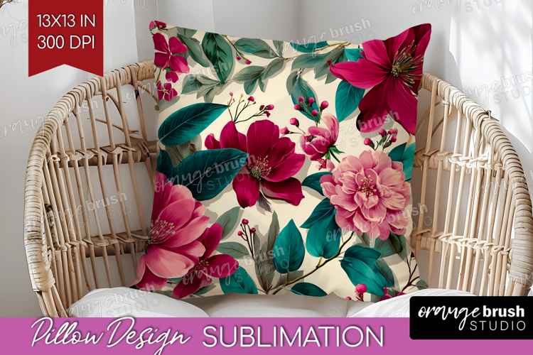 3D Flowers Pillow Sublimation - Summer Pillow Cover PNG