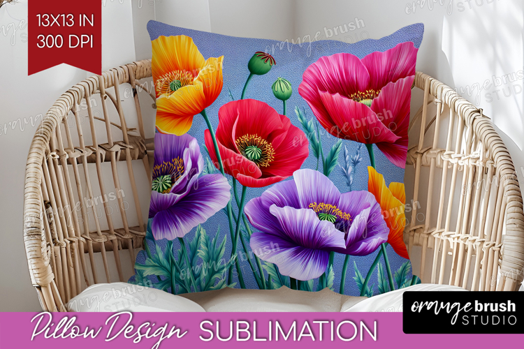3D Flowers Pillow Sublimation - Summer Pillow Cover PNG