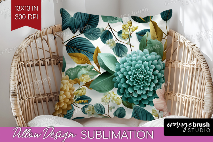 3D Flowers Pillow Sublimation - Summer Pillow Cover PNG