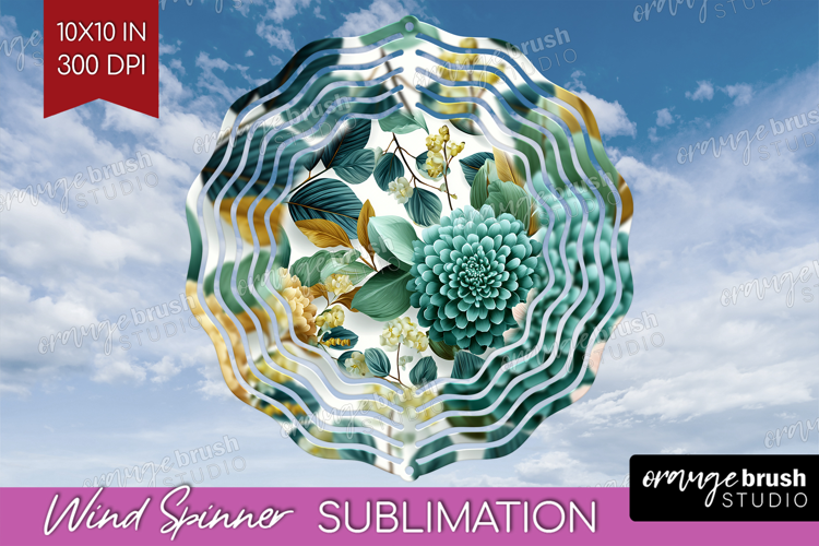 3D Flowers Wind Spinner Sublimation PNG - Summer Round
