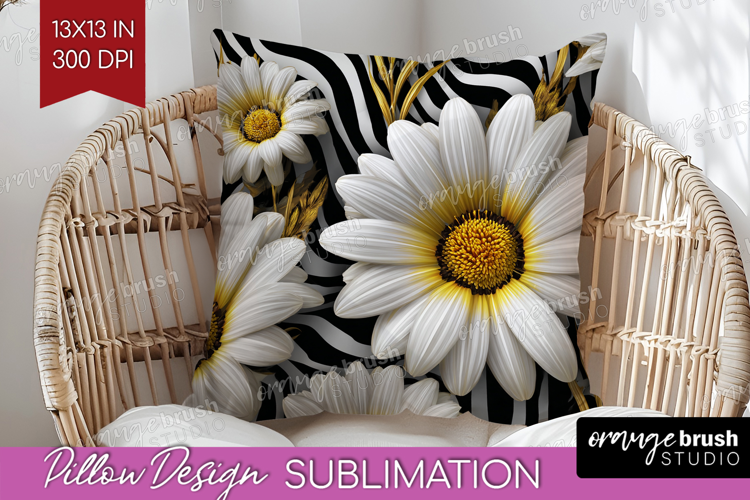 3D Flowers Pillow Sublimation - Summer Pillow Cover PNG