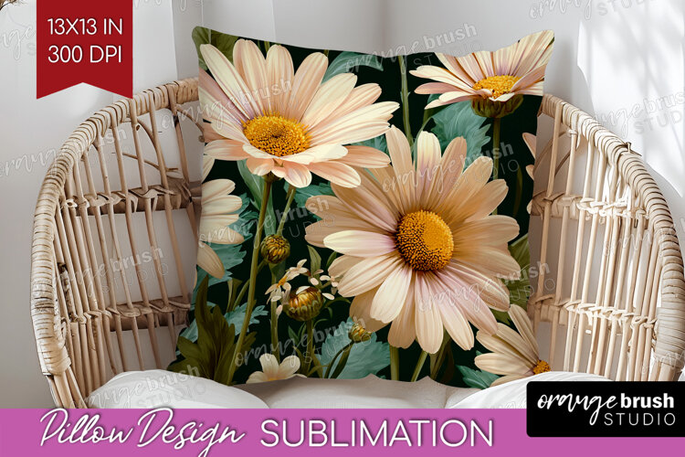 3D Flowers Pillow Sublimation - Summer Pillow Cover PNG example image 1