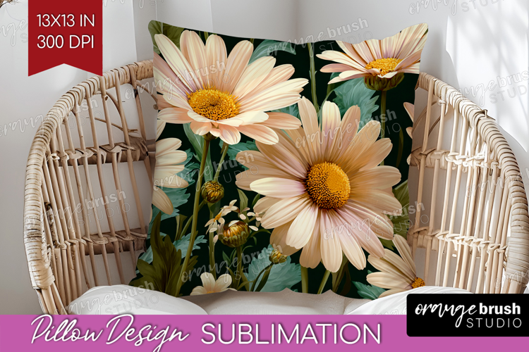 3D Flowers Pillow Sublimation - Summer Pillow Cover PNG