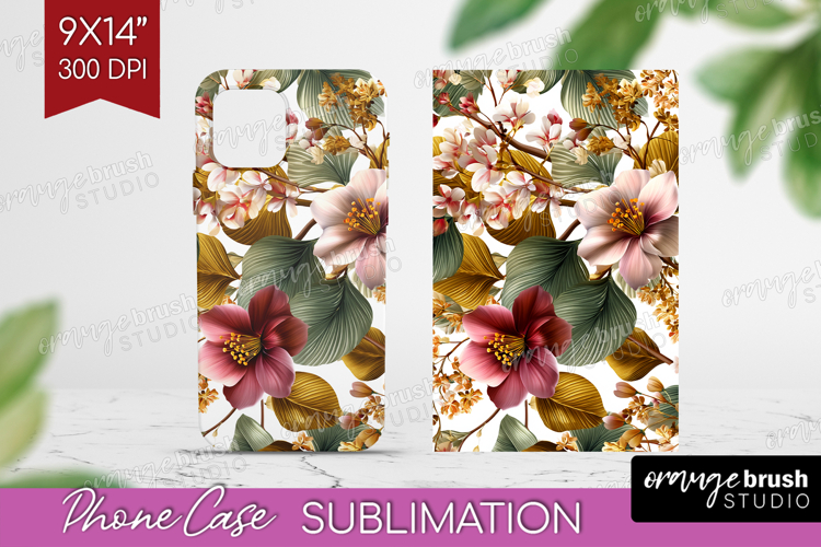 3D Flowers Phone Case PNG - Summer Case PNG Sublimation