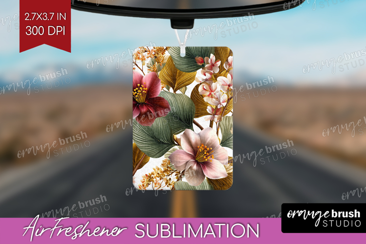 3D Flowers Air Freshener PNG - Summer PNG Sublimation example image 1
