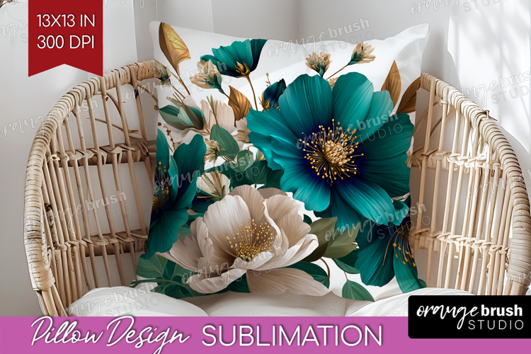 3D Flowers Pillow Sublimation - Summer Pillow Cover PNG