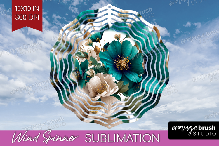 3D Flowers Wind Spinner Sublimation PNG - Summer Round
