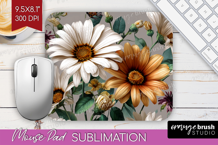 3D Flowers Mouse Pad Sublimation - Summer Mousepad PNG
