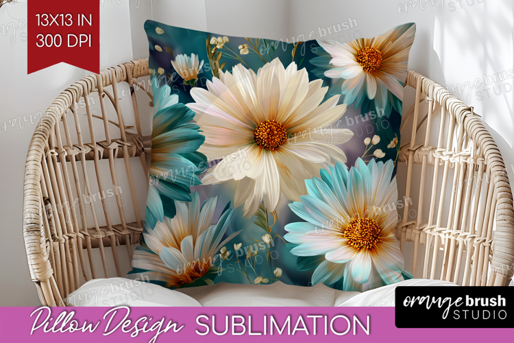 3D Flowers Pillow Sublimation - Summer Pillow Cover PNG