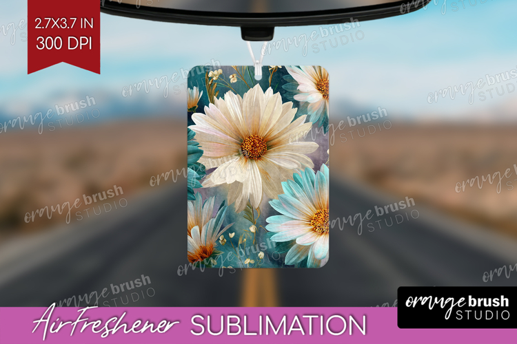 3D Flowers Air Freshener PNG - Summer PNG Sublimation example image 1