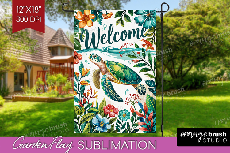 Summer Garden Flag Sublimation - Sping Welcome Sign PNG